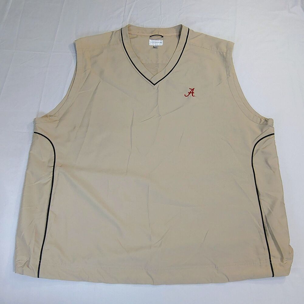 Cutter & Buck University Of Alabama Tan Golf Vest Adjustable Gorpcore CB Windtec